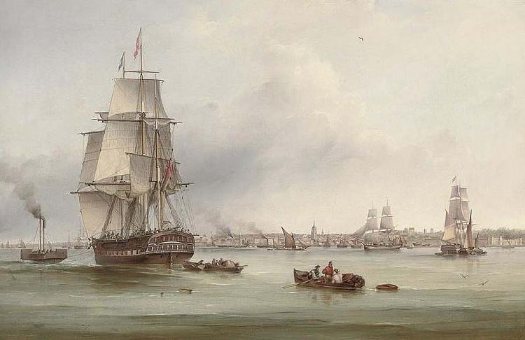 Samuel Walters The three-masted merchantman oil painting image